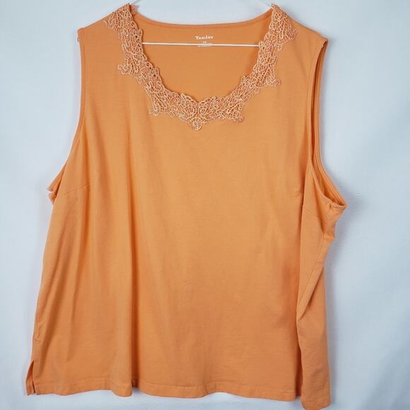 Tan Jay tangerine melon metallic linen jacket and shell 22W 2X - Picture 10 of 12